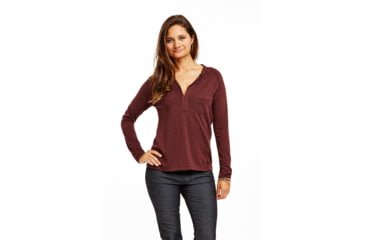 Image of Carve Designs Laguna Henley Shirt - Womens-Spice-Large