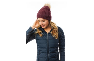 Image of Carve Designs Laurel Pom Hat - Womens, Merlot, One Size, HTPP15-621-OS