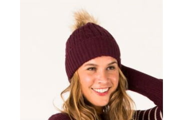 Image of Carve Designs Laurel Pom Pom Hat - Women's -Mulberry