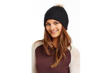 Image of Carve Designs Laurel Pom Pom Hat - Womens -Black