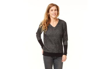 Image of Carve Designs Maxwell V-Neck Sweater - Women's-Black/Stone-Medium, SWBT92-001-MD