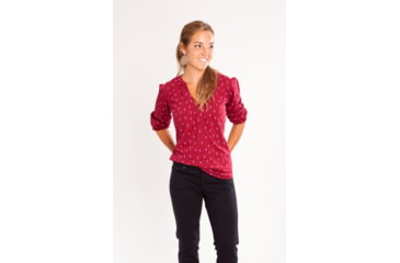 Image of Carve Designs Newport Long Sleeve Shirt - Women's-Oatmeal/Light Brown-Large