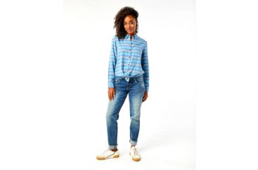 Image of Carve Designs Perry Button Down - Womens, Lake Stripe, Small, TWRC55-908-SM