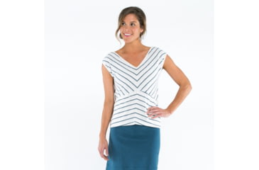 Image of Carve Designs Ripley Tee, Womens, Indigo Sun Stripe, XS, TSVB22-406-XS