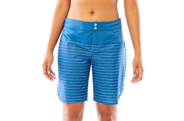Image of Carve Designs Shaka Short, Womens, Water Stripe with Indigo, 02, SHBP18-977-02