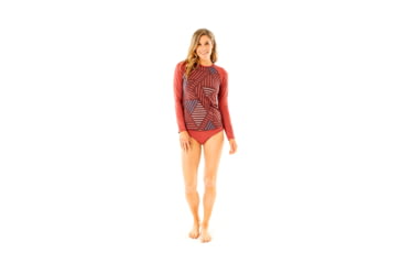 Image of Carve Designs Sunset Rashguard - Womens, Merlot Sol, Extra Large, RGSU14-643-XL