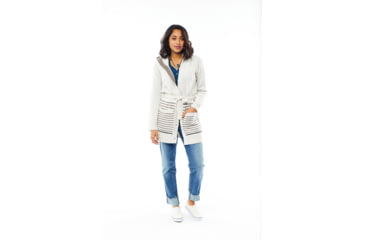 Image of Carve Designs Williamette Hooded Cardigan - Womens, Birch Mariner, Extra Large, SWWT18-182-XL