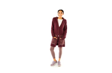 Image of Carve Designs Williamette Hooded Cardigan - Womens, Merlot Mariner, Extra Large, SWWT18-639-XL