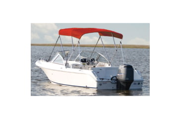 Image of Carver Fully Assembled 3-Bow Round Tube Sunbrella Bimini Complete Top Kit 73 - 78 Widths, Red, A5475TB-7