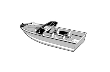 Image of Carver Styled To Fit Cover For Outboard Aluminum V Hull Boat With Walk Thru Windshield, 18ft6in Length x 100in Width, 72318P-10