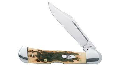 Image of Case 61749L SS Amber Mini CopperLock  Locking Clip BladeFolding Knife, Amber Bone SS Handle, 3 5/8 00133