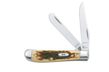 Image of Case 6207 SS Amber Mini Trapper  Clip and Spey BladesFolding Knife, Amber Bone SS Handle, 3.5 00013