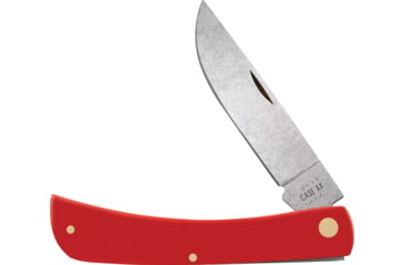 Image of Case American Workman Sod Buster Folding Knife, 4.63in Closed, 3.7in, Carbon Steel, Stonewash Skinner Blade, Red Smooth Synthetic Handle, 73933