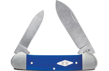 Image of Case Canoe Blue G10 Folding Knife, 3.63in Closed, 2.6in/1.97in, Satin Spear/Pen Blades, Blue G10 Handle, 16753