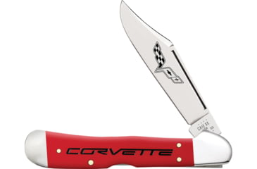 Image of Case Chevrolet CopperLock Folding Knife, 4.25in Closed, Mirror Locking Clip Blade, Red Smooth Synthetic Handle, 33712