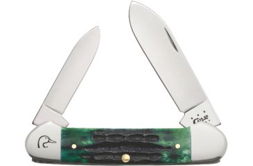 Image of Case Ducks Unlimited Canoe Folding Knife,Hunter Green,Jigged Bone Handle CA7304