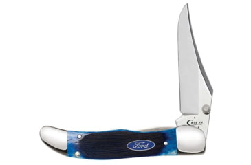 Image of Case Ford Kickstart Folding Knife, 2.9in Blade, Overall 7in, Tru-Sharp Stainless Steel, Mid-Folding Hunter Clip, Blue Bone, Kickstart Mid-Folding Hunter, 14321
