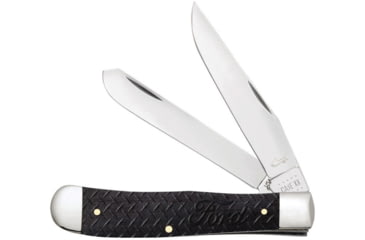 Image of Case Ford Trapper Gray ColorWash Folding Knife, Mirror finish stainless clip and spey blades, Gray ColorWash natural sculpted bone handle, 14326