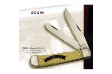 Image of Case Harley-Davidson Trapper Folding Knife 6254 SS w/Smooth Natural Bone Handle,4.125in 52086