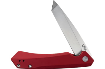 Image of Case Kinzua Folding Knife, 4.75in Closed, S35VN, 3.35in Stonewash Tanto Blade, Red Aluminum Handle, 64664