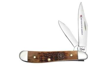 Image of Case Knife BSA Antique Bone Peanut Embellished Clip and Pen Blade 2 7/8 in / 7.3cm closed 18035