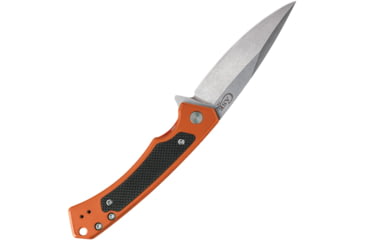 Image of Case Marilla S35VN Folding Knife, 4.75in Closed, 3.75in, S35VN, Stonewash Drop Point Blade, Orange Anodized Aluminum Handle, 25886
