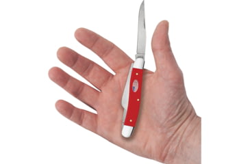 Image of Case Medium Stockman American Workman Folding Knife, 3.63in Closed, Carbon Steel, Stonewash Clip/Sheepsfoot/Spey Blades, Red Smooth Synthetic Handle, 73931