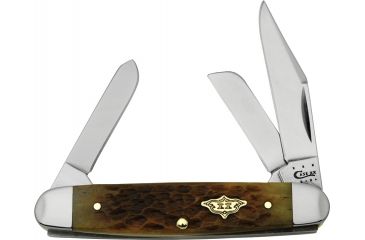 Image of Case Medium Stockman Folding Knife,Clip,Sheepsfoot and Spey Blade,Dark Amber Honeycomb Jigged Bone Handle CA89083
