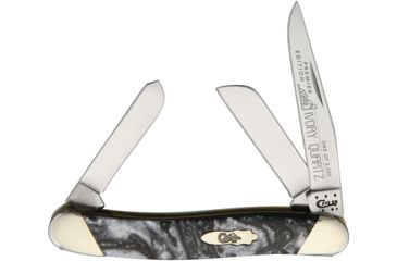 Image of Case Medium Stockman Ivory Quartz Folding Knife,Stainless Steel,Clip,Spey and Sheepsfoot,Ivory Quartz,Corelon Handle CAS9318IQ
