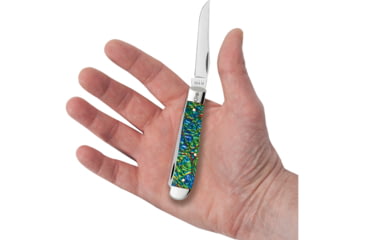 Image of Case Mini Trapper Black Sea Folding Knife, 3.5in Closed, Mirror Clip/Spey Blades, Black Sea Dichrolam Handle, 25116