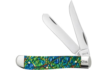 Image of Case Mini Trapper Black Sea Folding Knife, 3.5in Closed, Mirror Clip/Spey Blades, Black Sea Dichrolam Handle, 25116