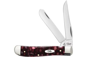 Image of Case Mini Trapper Cranbery Kirinite Folding Knife,Stainless Steel,Standard Edge,Clip and Spey,Mirror Polish,Cranberry,Kirinite Handle CA13273