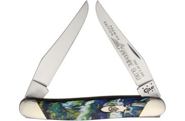 Image of Case Muskrat Sapphire Glow Folding Knife,Stainless Steel,Twin Clip,Sapphire Glow,Corelon Handle CAS9200SG