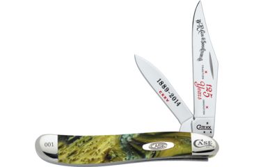 Image of Case Peanut 125th Anniversary Folding Knife,Stainless Steel,Clip and Pen,Mossy Willow Green,Corelon Handle CA9220125MM