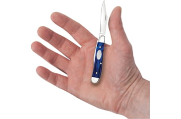 Image of Case Peanut Blue Pearl Kirinite Folding Knife, 2.88in Closed, Mirror Clip/Pen Blades, Blue Pearl Kirinite Handle, 23446
