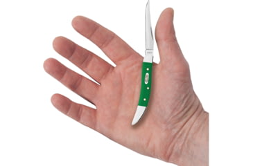 Image of Case Small Toothpick Green Synthetic Folding Knife, 3in Closed, Mirror Long Clip Blade, Green Smooth Synthetic Handle, 53394