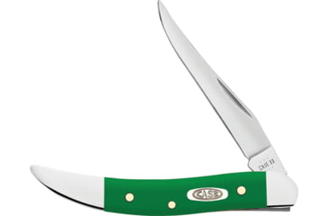 Image of Case Small Toothpick Green Folding Knife, 3in Closed, 2.25in, Mirror Long Clip Blade, Green Smooth Synthetic Handle, 53394