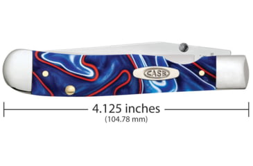 Image of Case Kickstart TrapperLock Folding Knife w/Pocket Clip, 4.13 in, Tru-Sharp Surgical Steel, Patriotic Kirinite Handle, 11218