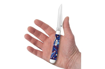 Image of Case Kickstart TrapperLock Folding Knife w/Pocket Clip, 4.13 in, Tru-Sharp Surgical Steel, Patriotic Kirinite Handle, 11218