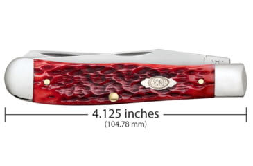 Image of Case Trapper Folding Knife, 4.13 in, Chrome Vanadium Steel, Dark Red Bone Peach Seed Jig Handle, 31950