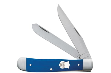 Image of Case Trapper Folding Knife, 4.13 in, Tru-Sharp Surgical Steel, Blue G-10 Handle, 16740