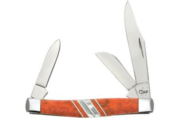 Image of Case Stockman Exotic Orange Coral Folding Knife,Stainless Steel,Standard Edge,Clip,Pen and Sheepsfoot,Mirror Polish,Orange Sponge,Coral Handle, 11108