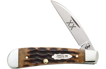 Image of Case Sway Back Heritage Molasses Folding Knife,Stainless Steel,Standard Edge,Wharncliffe,Mirror Polish,Brown,Dark Molasses Heritage Jigged Bone Handle, 31637