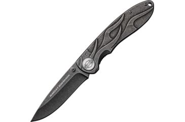 Image of Case Tec X Framelock Harley Folding Knife,3.25in,Stainless Steel,Black Stonewash,Black Stonewash,Stainless Handle CA52114