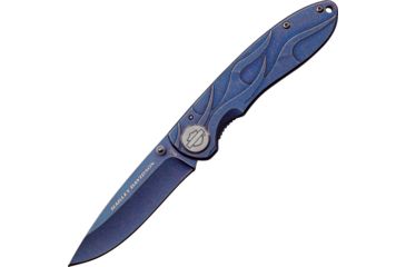 Image of Case Tec X Framelock Harley Folding Knife,3.25in,Stainless Steel,Blue Stonewash,Blue Stonewash,Stainless Handle CA52121