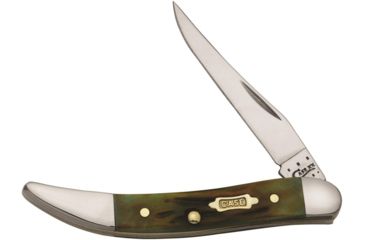 Image of Case Toothpick Folding Knife,Long Clip,Moss Brown,Bone Handle CA41403