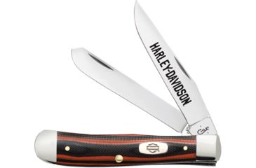Image of Case Trapper 10254 SS Orange/Black Folding Knife,Clip and Spey,Orange and Black,G10 Handle CA52167