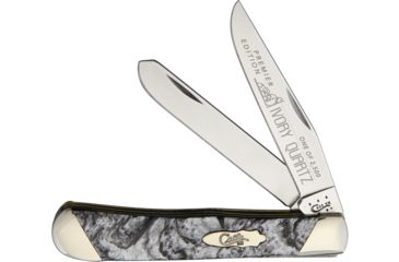 Image of Case Trapper Ivory Quartz Folding Knife,Stainless Steel,Clip and Spey,Ivory Quartz,Corelon Handle CAS9254IQ
