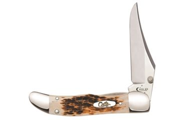 Image of Case Tru-Sharp Blade / Amber Bone Handle Kickstart Assisted Opening Mid-Folding Hunter, 4 in closed, 3015