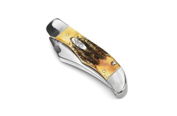 Image of Case Tru-Sharp Blade / Bonestag Handle Kickstart Assisted Opening Mid-Folding Hunter, 4 in closed, 65314